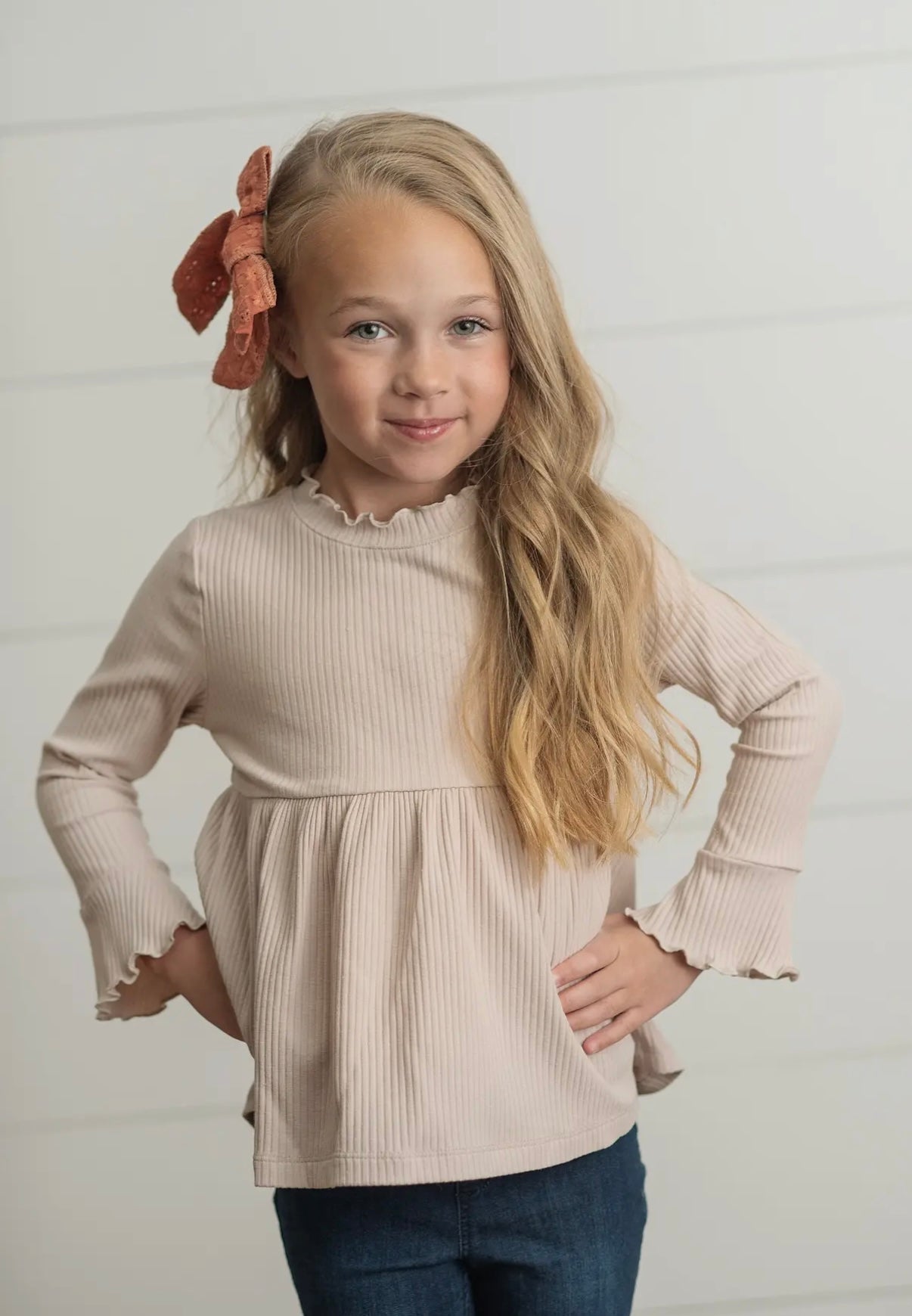 Beige Ribbed Shirt