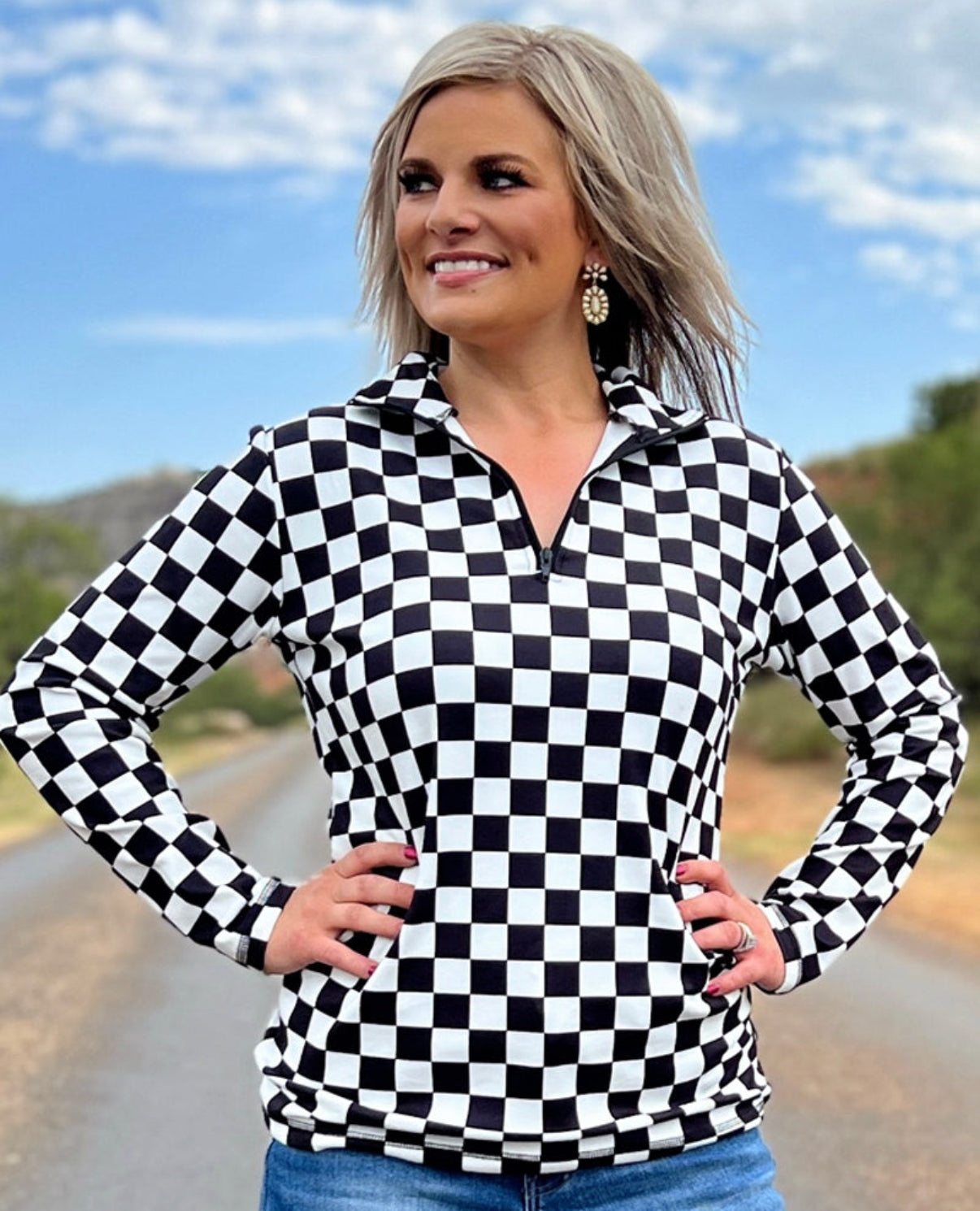 Mommy & Me Checkered Quarter Zip