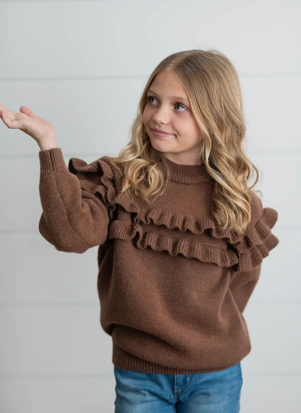 Chocolate Ruffle Sweater
