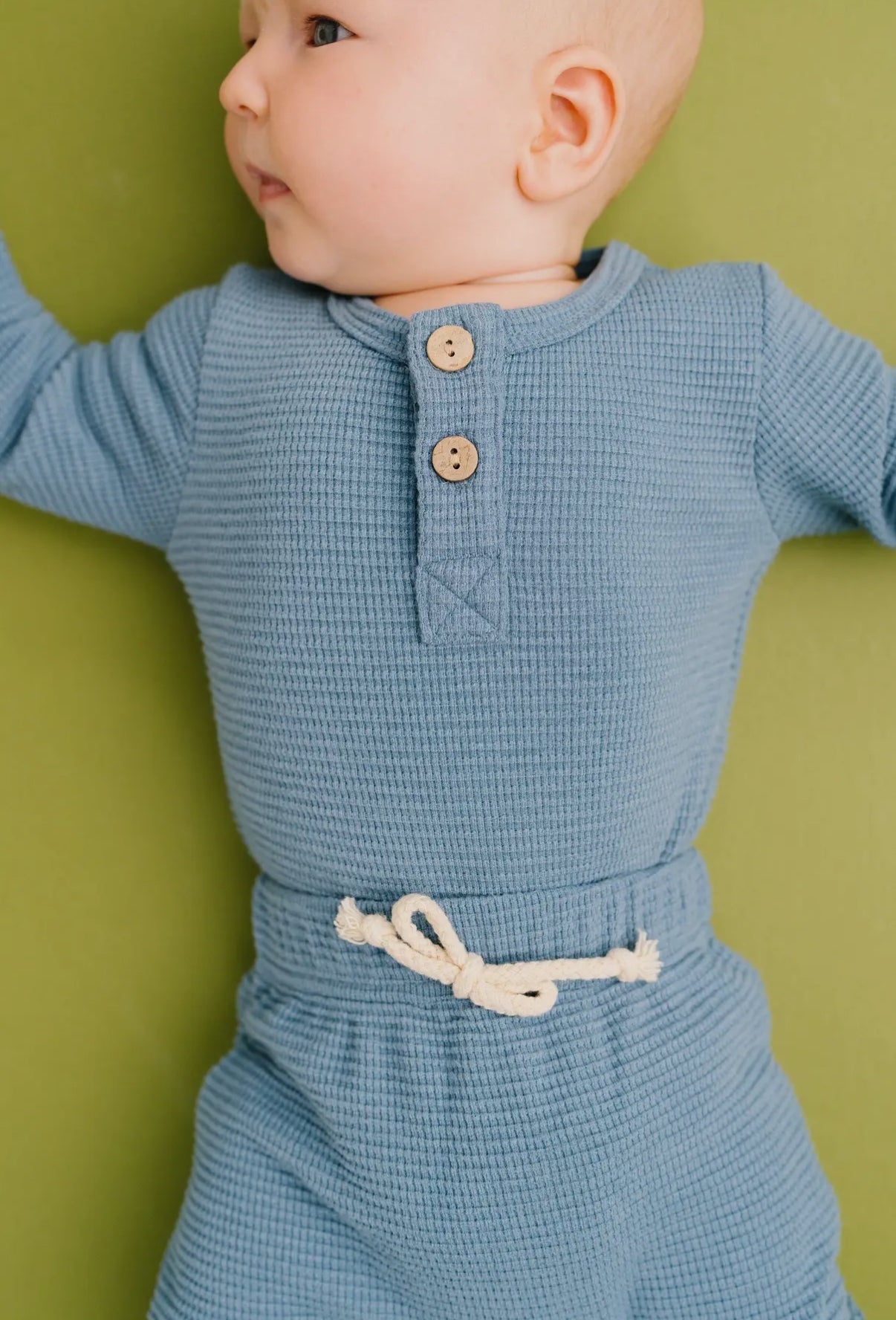 Dusty Blue Waffle Cozy Set