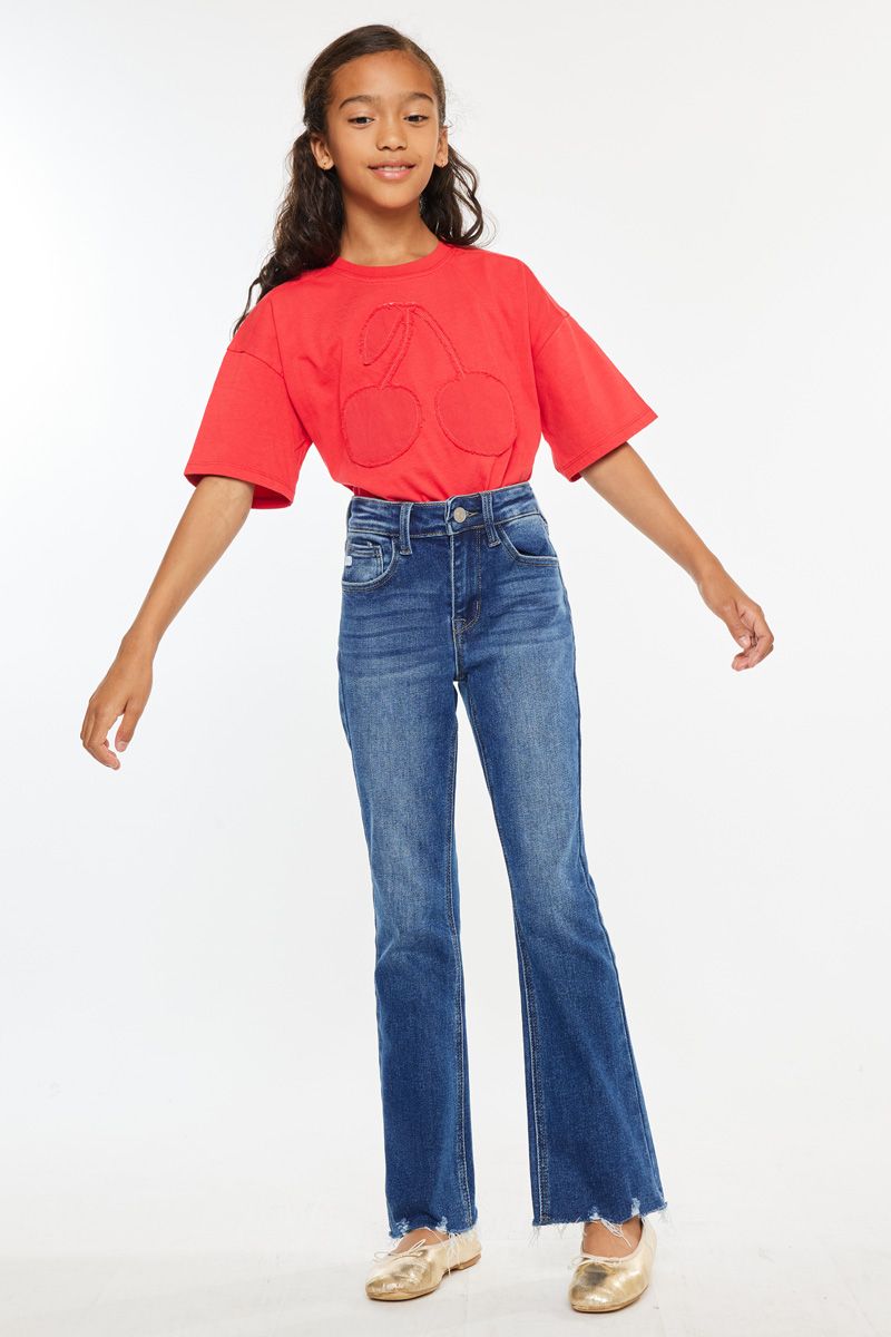 High Rise Dark Raw Hem KanCan
