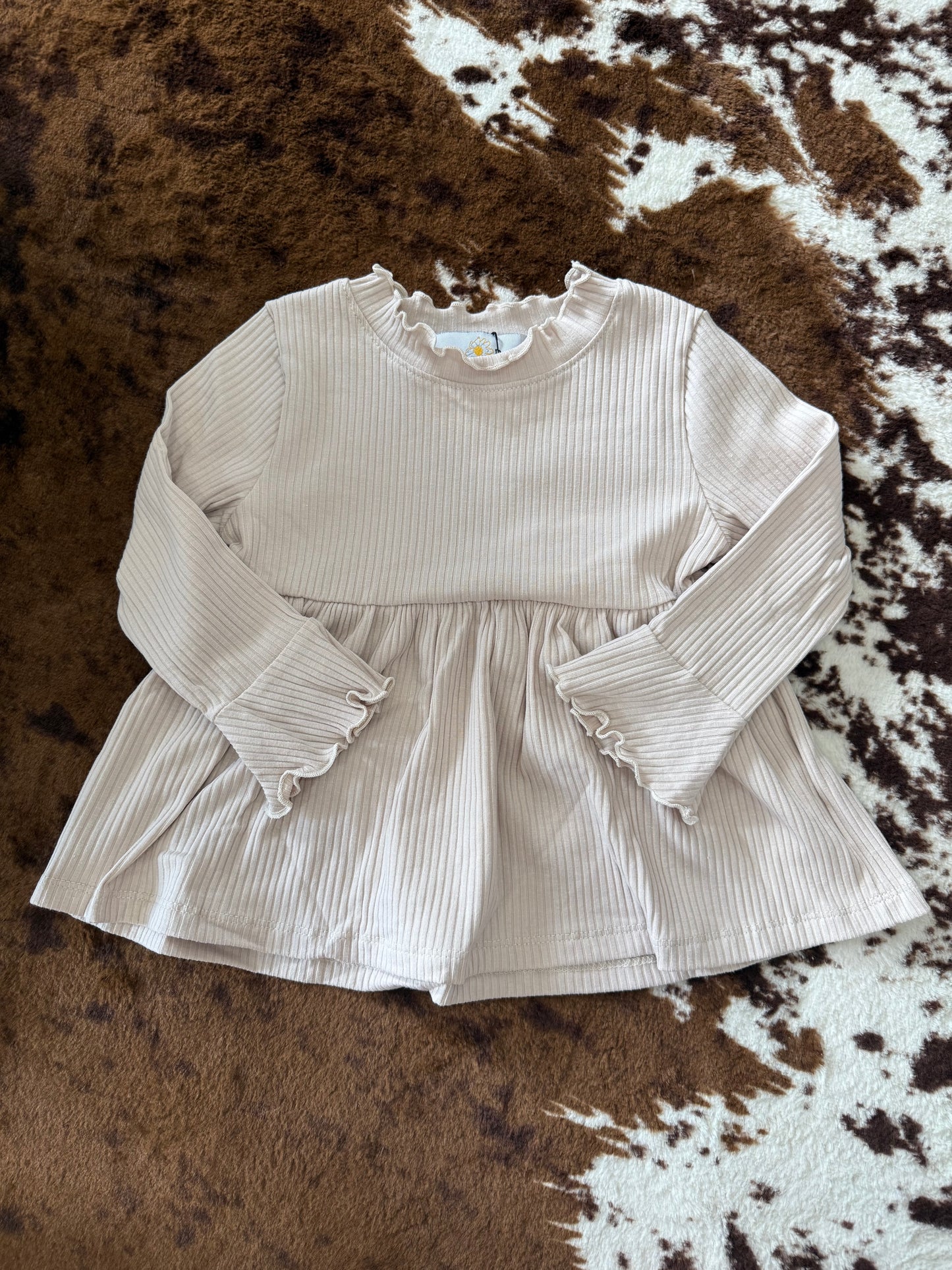 Beige Ribbed Shirt