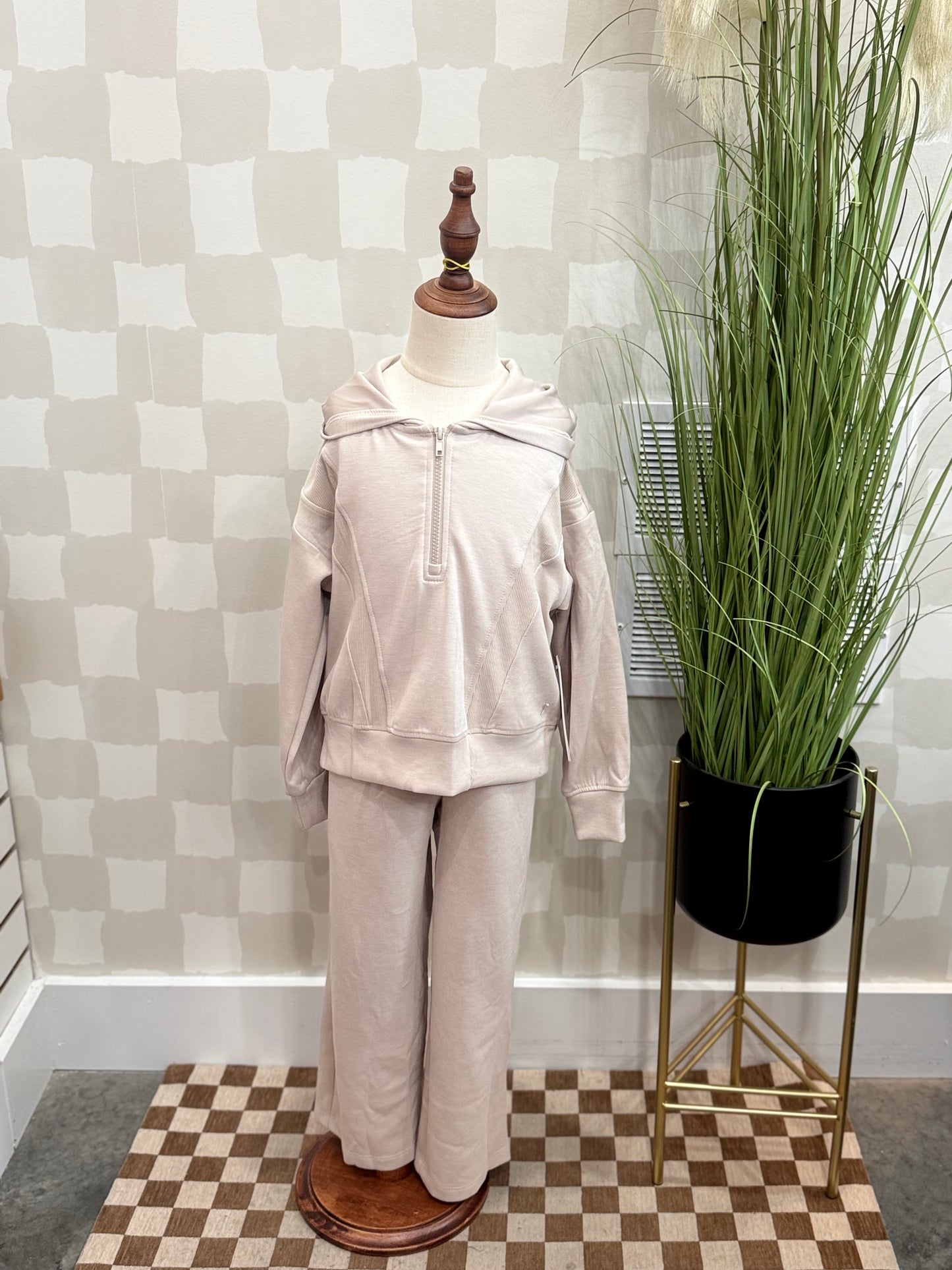 Half Zip Wide Leg Set