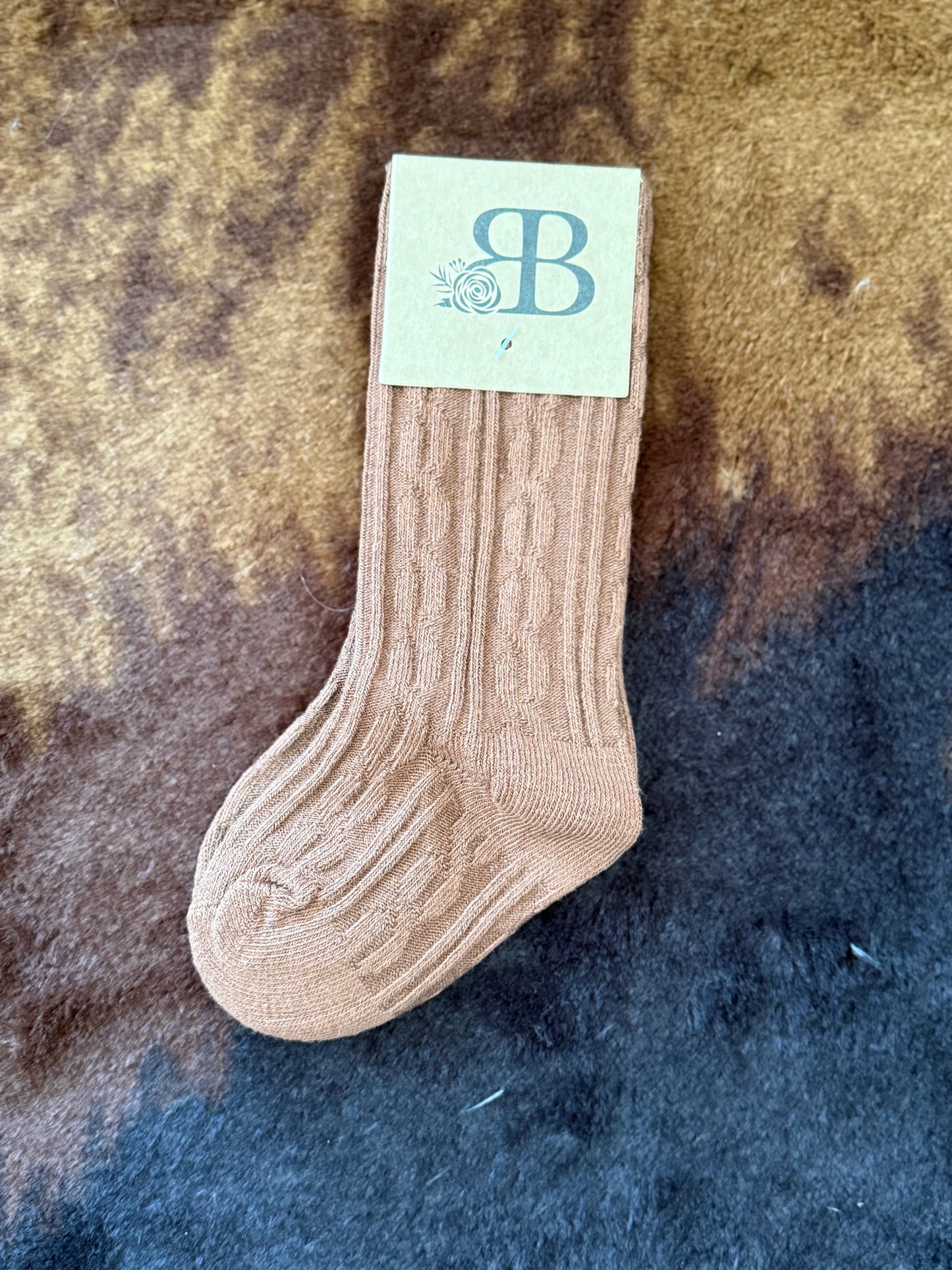 Pepper Knee-High Cable Knit Socks