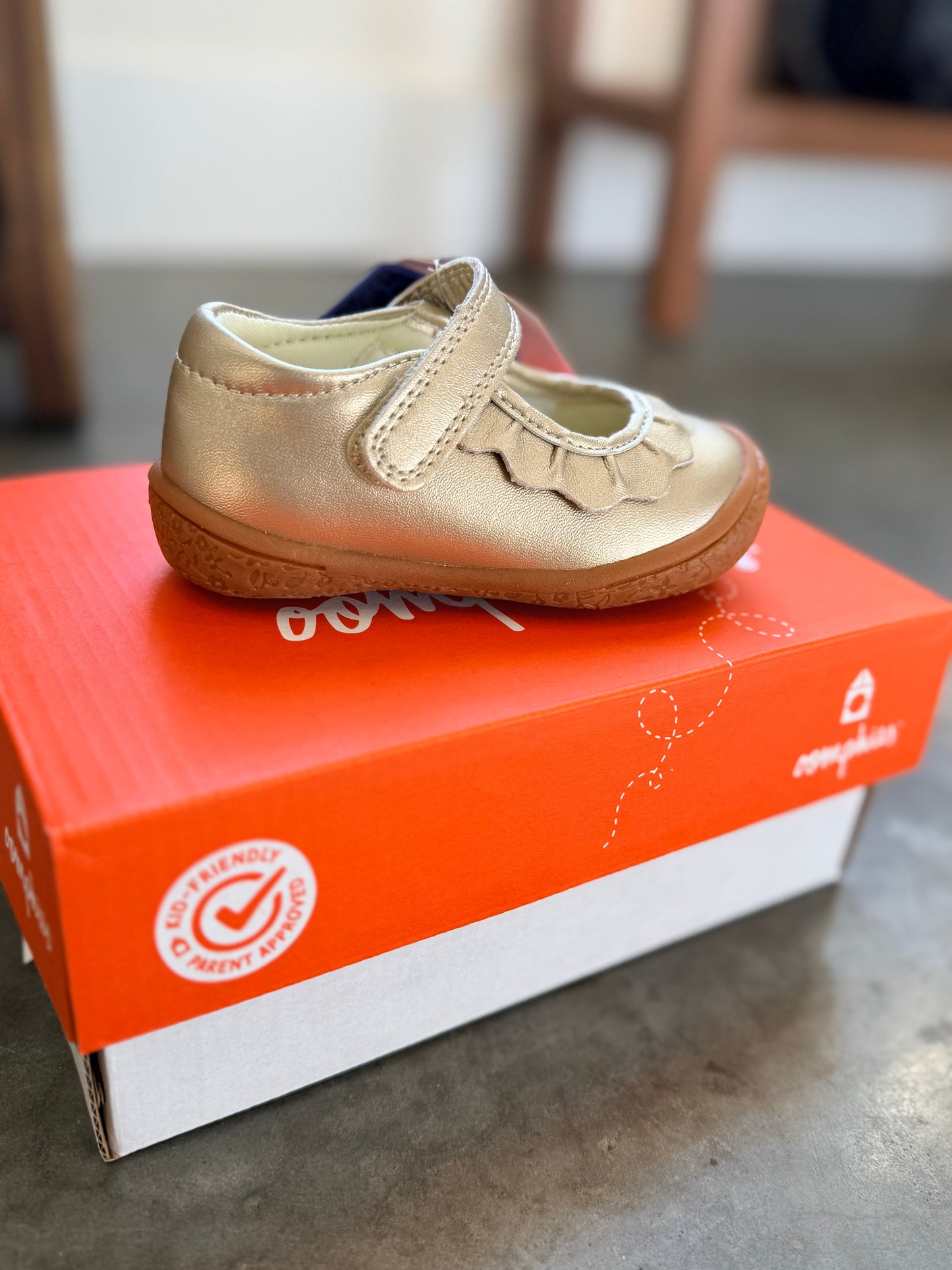 Gold Leather Mary Jane Shoe