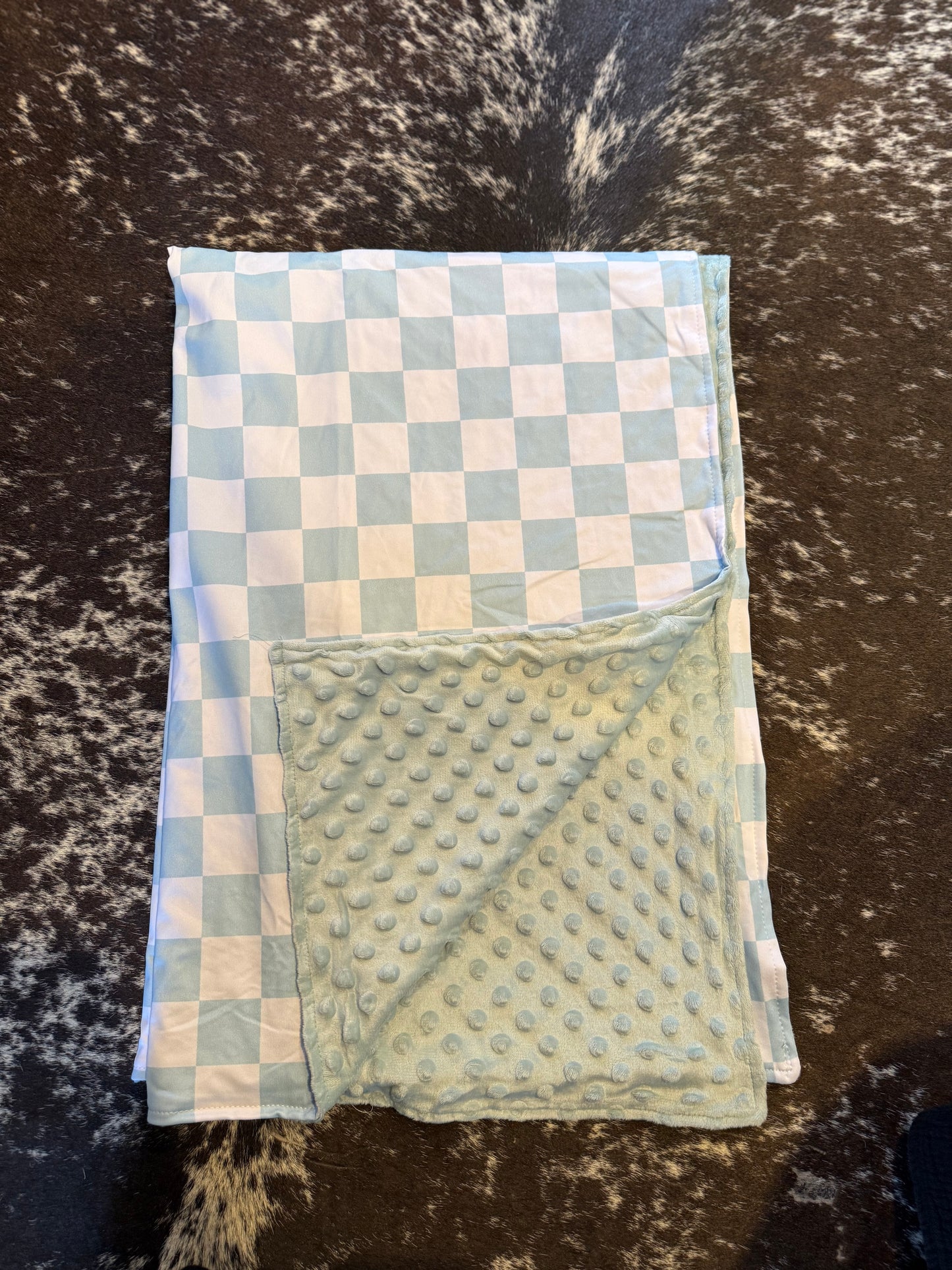 Blue Checkered Minky