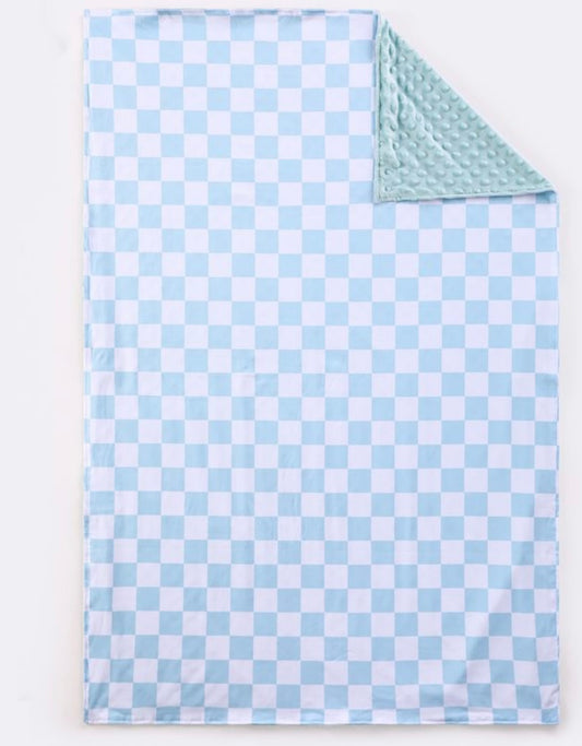 Blue Checkered Minky