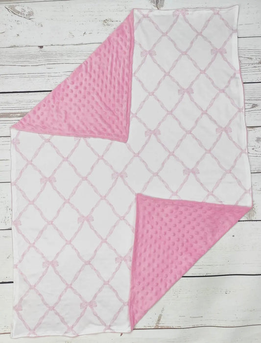 Pink Bow Minky