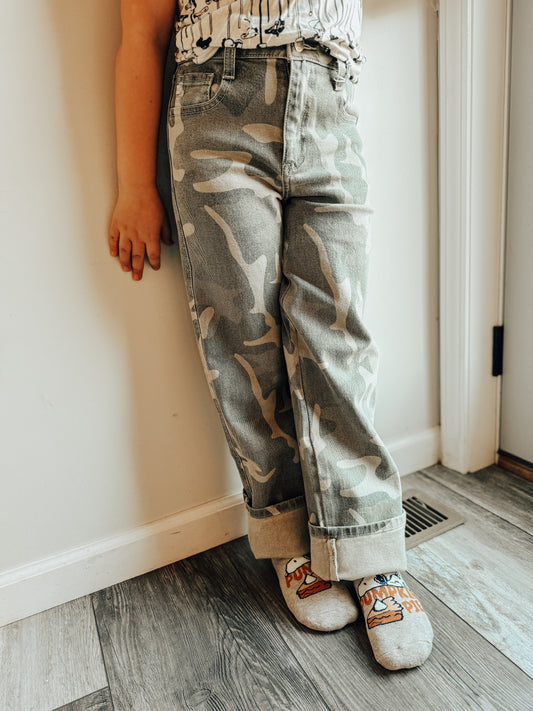 High Rise Camo Kancan Jeans