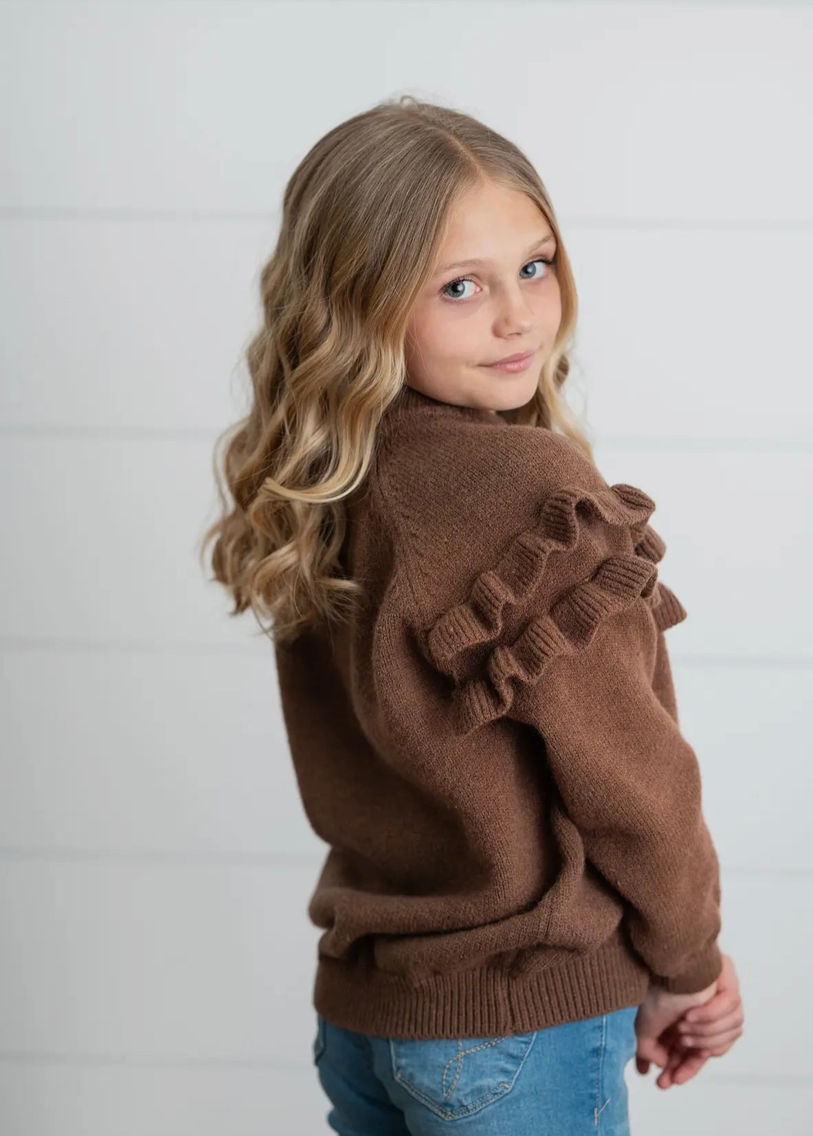 Chocolate Ruffle Sweater