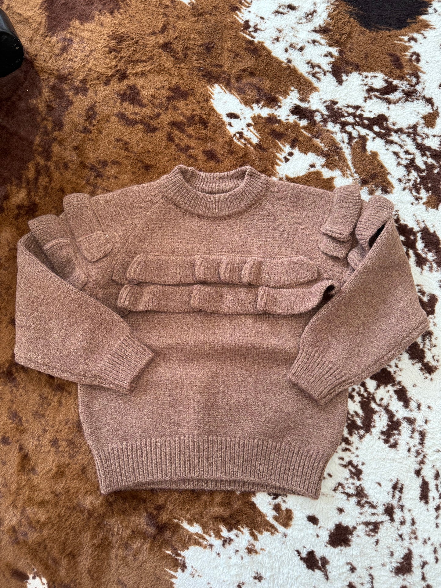 Chocolate Ruffle Sweater