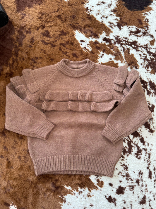 Chocolate Ruffle Sweater