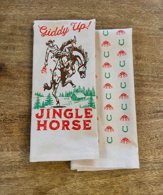 Giddy Up Jingle Horse Kitchen Towels