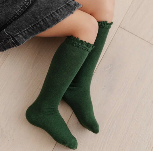 Forest Lace Top Knee High Socks