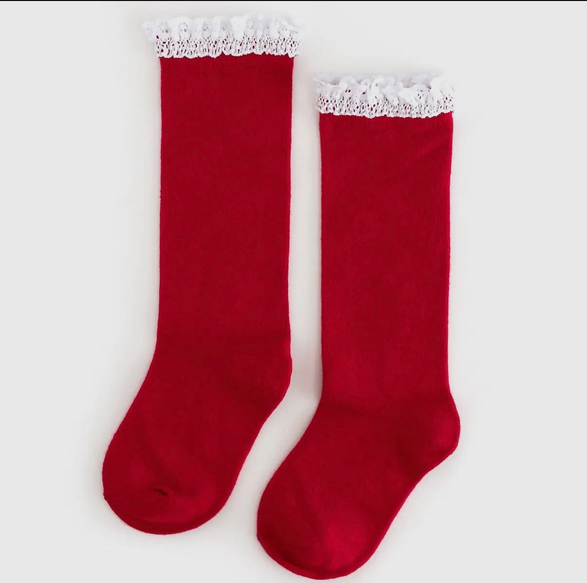 Santa Baby Lace Top Knee High Socks