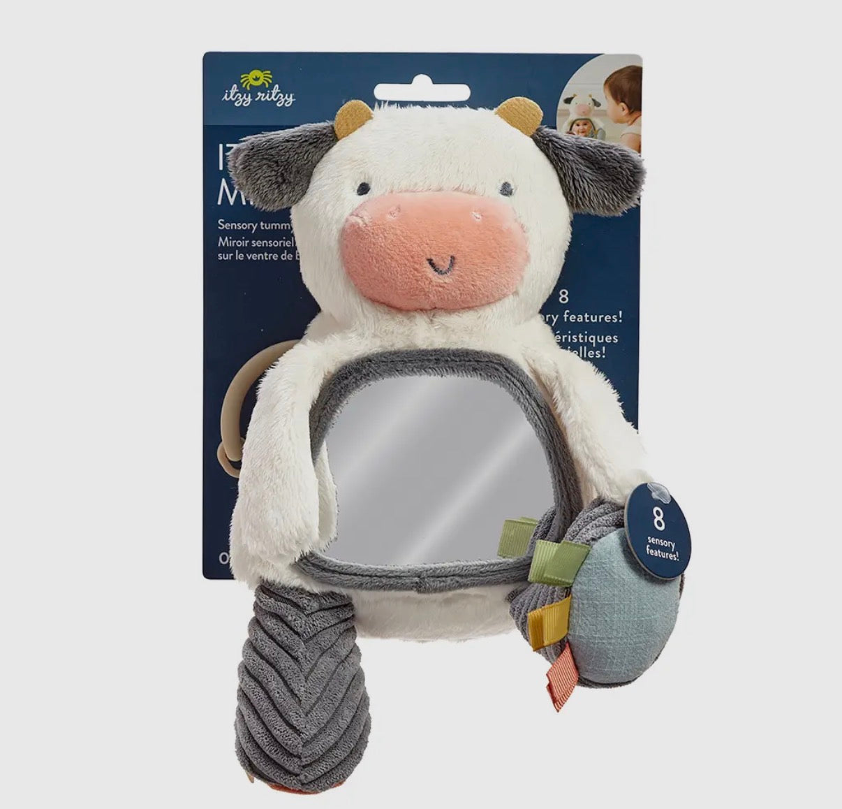 Carmen the Cow— Itzy Bitzy Mirror Travel + Tummy Time Toy