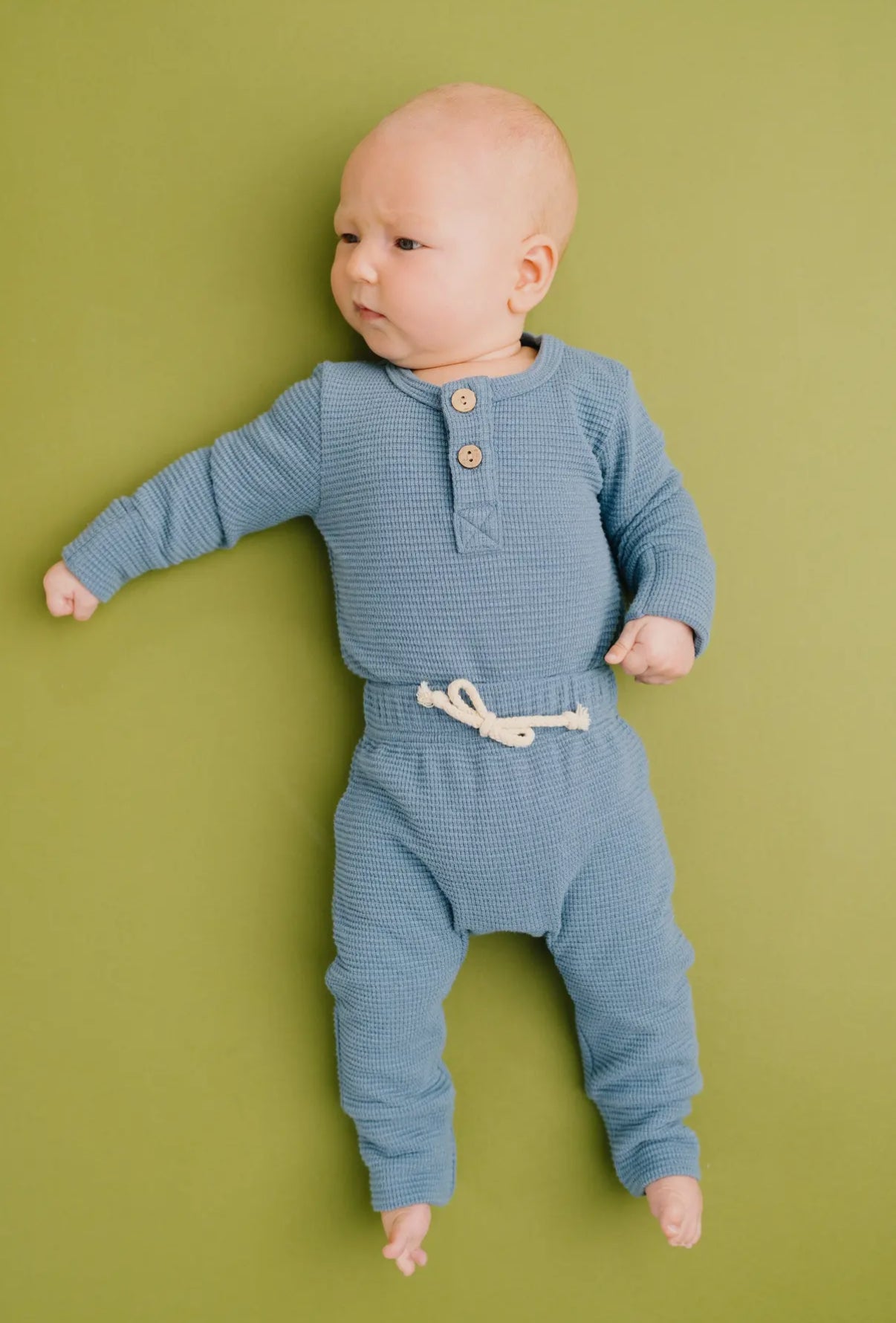 Dusty Blue Waffle Cozy Set