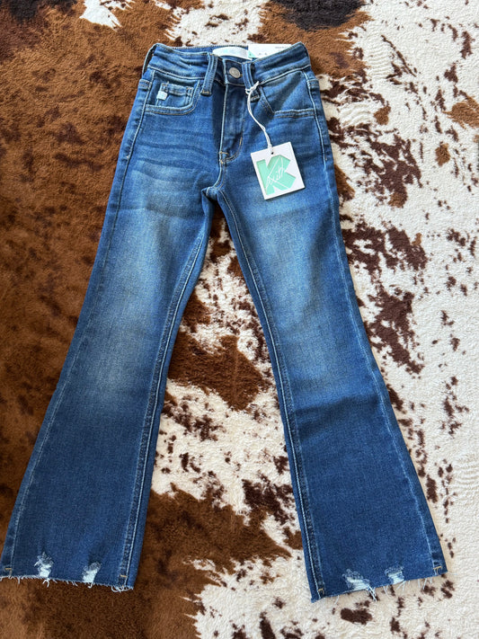High Rise Dark Raw Hem KanCan