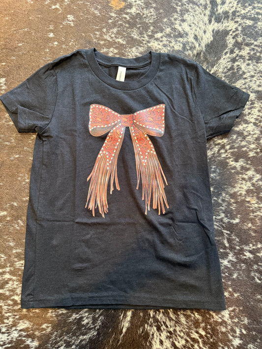 Leather Bow T-Shirt